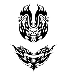 Two bike tattoos in tribal style vector image