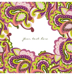 Colorful paisley frame vector image