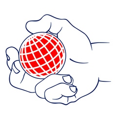 Palm hold the earth vector image