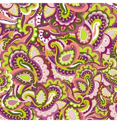 Colourful seamless paisley pattern vector image