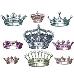 Royal crowns vector image