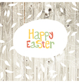 Easter card wooden back vector image