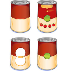 Template tin can tomato soup vector image