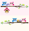 Owl happy family vector image