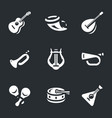 Set of musical instruments icons Set of musical instruments icons vector image