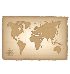 An old map of the world vector image