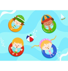 Kids Enjoying Water vector image