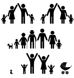 Silhouettes of family vector image