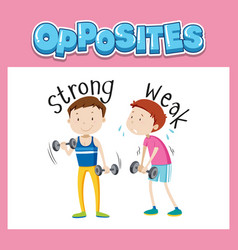 Opposite adjective with strong and weak Royalty Free Vector