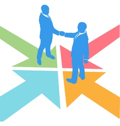 All paths lead to the deal as business people meet vector image