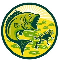 Bass fishing icon vector image