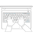 Hand typing Hand typing vector image