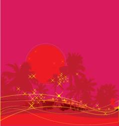 Tropical sunset vector image