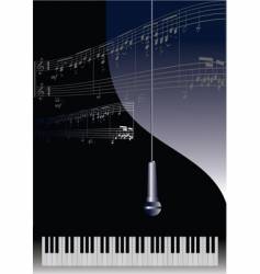 Piano and microphone vector image