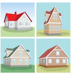 House on a green hill vector image