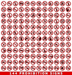 Prohibition signs big set vector image