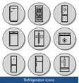 light refrigerator icons vector image