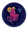 Zodiac sign Aries on night starry sky background vector image