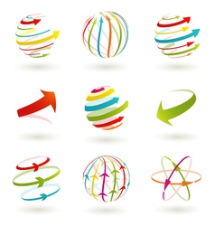 Arrow globe vector image