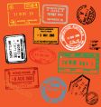 Passport stamps vector image