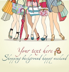 Women shopping background vector image