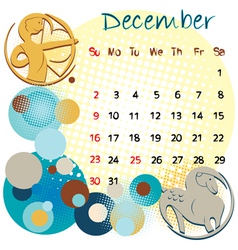 2012 calendar december vector image