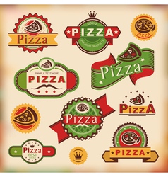 Vintage pizza labels vector image