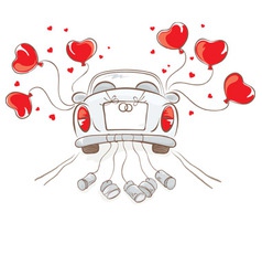 Wedding car vector image