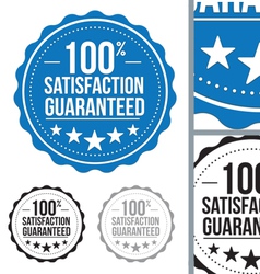 Blue satisfaction guaranteed seal stamp design vector image