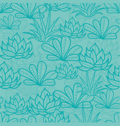 Blue seamless repeat pattern with growing vector image