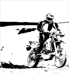 Cross bike silhouette vector image