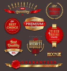 Premium quality golden labels and emblems vector image