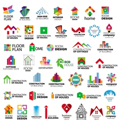 Collection of logos construction vector image