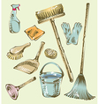 Cleaning service sketch design elements vector image
