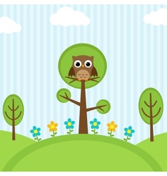 Owl on trees vector image