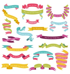 Set of Colorful Ribbons for your Text vector image