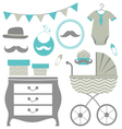 Little man is coming baby shower set vector image