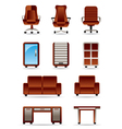 Business office furniture icon set vector image