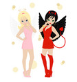 Angel and devil vector image