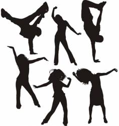 Dancing people silhouettes Dancing people silhouettes vector image