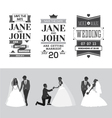 Set of wedding design elements vector image