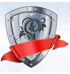 Shield with ribbon vector image