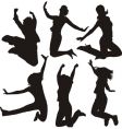 Jumping people silhouettes vector image