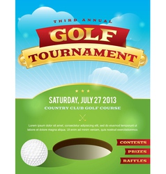 Golf Tournament Invitation Design vector image