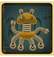 Card in retro style with the robot vector image