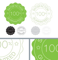 Green satisfaction guaranteed seal design set vector image