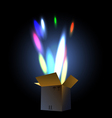 Fireworks in the giftbox vector image