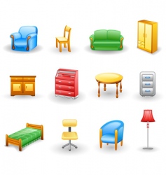 Furniture icon set vector image