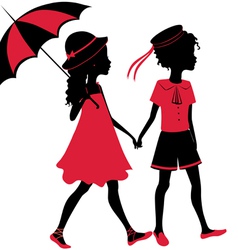 Boy and girl vector image