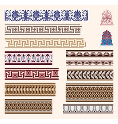 Greek border ornaments vector image